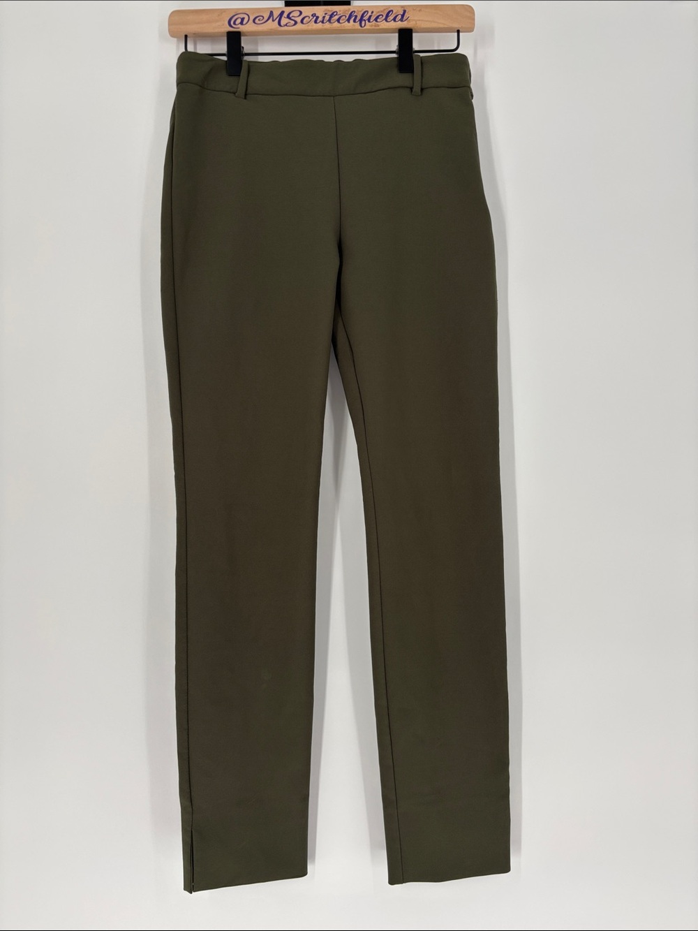 MNG Mango  suit olive green ankle pants 4